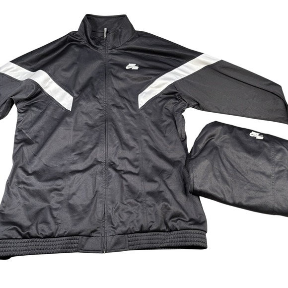 VTG Y2K 00'S NIKE AIR BLACK HIP HOP STREETWEAR TRACKSUIT SET‎ BAGGY 3XLT Run DMC - Picture 1 of 15